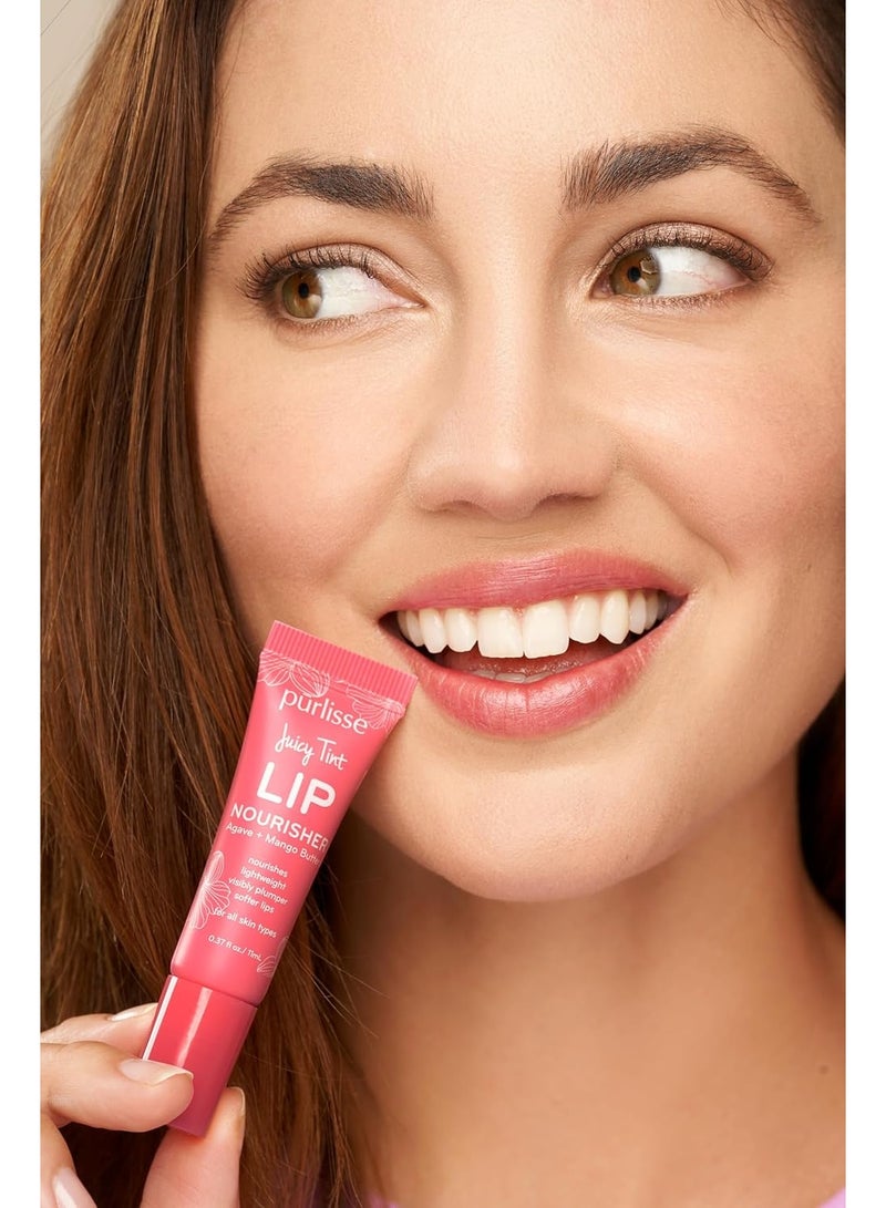 Purlisse pürlisse Juicy Tint Moisturizing Tinted Lip Balm for Women - Hydrating Lip Treatment for Dry Cracked Lips - Enriched with Shea Butter & Jojoba Oil for Plumper Soft Lips - Ruby Shine (.38 oz) - Image 3