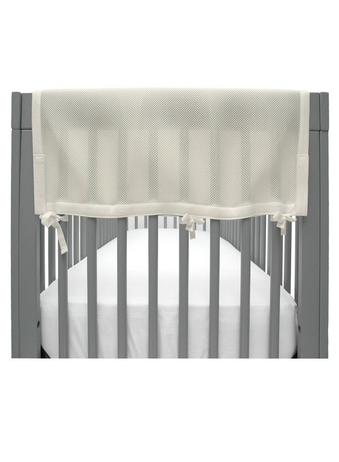 BreathableBaby Breathable Mesh Crib RailGuard Teething Cover, Ecru, 27” Short Panel (2-Pack) - Image 1