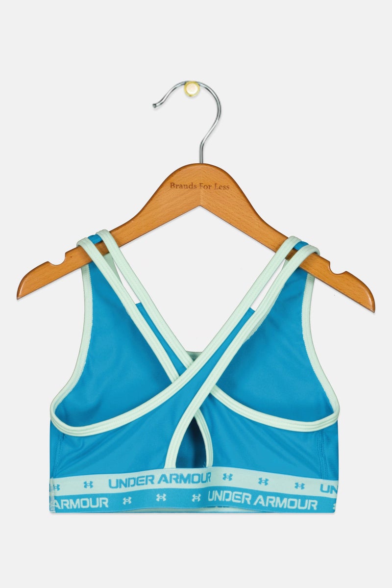 UNDER ARMOUR سوتيان رياضي غير مبطن للفتيات، أزرق - Image 3