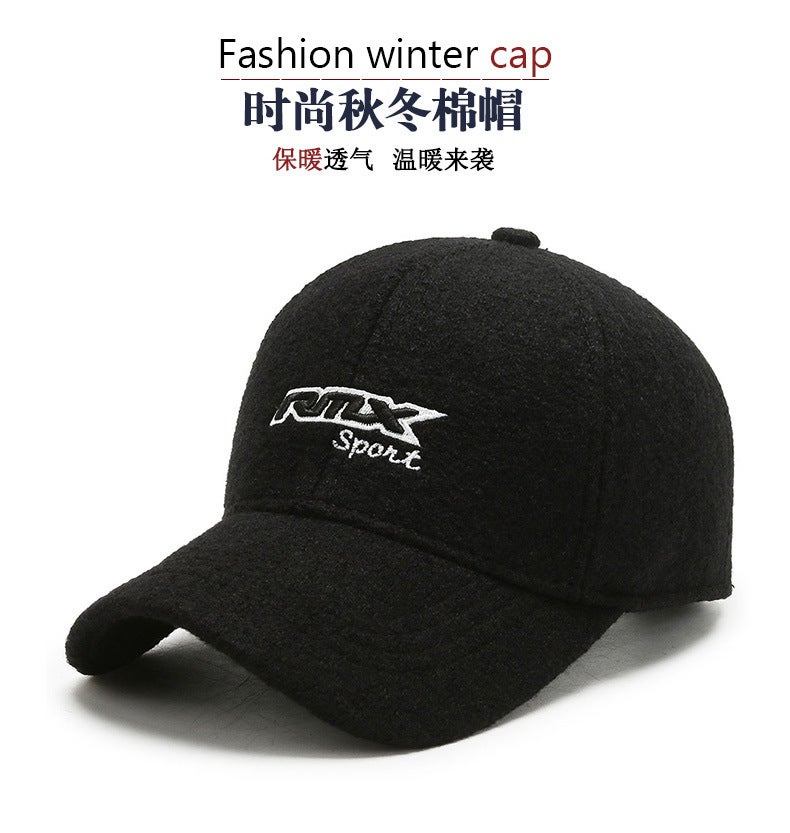 Elderly Men Cap Winter Twill Fleece Ear Protection Warm Cotton Hat - Image 2