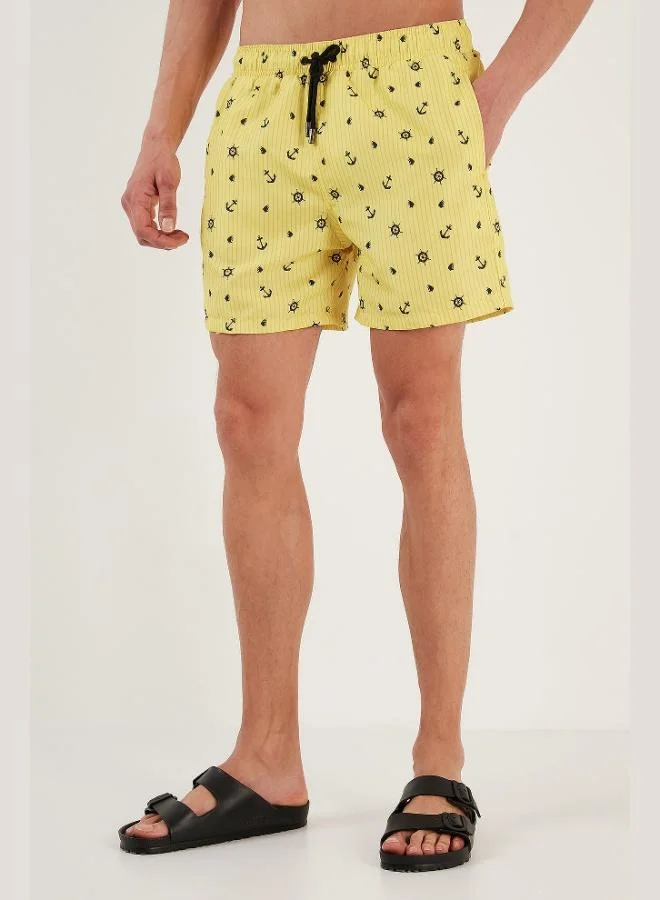 Buratti  Buratti Patterned Swim Shorts Waist Tie Pocket Swimsuit Short Men's SWIMSUIT SHORT 380M427 for Men | Best Price UAE