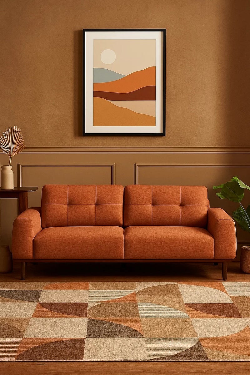 LOFT FRIEND, SOFA 2.5 SEAT, 230X94X84, FABRIC, COPPER WITH WALNUT LEGS 582/HIM20. - Image 1