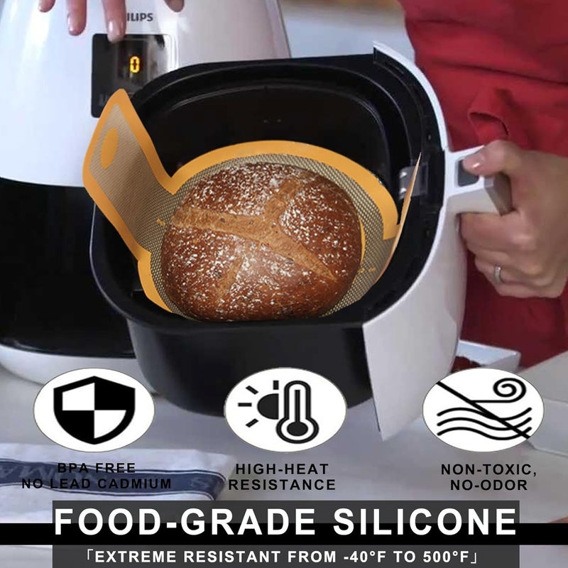 QIREDA Silicone Bread Sling for Dutch Oven 2 PCS NonStick Easy Clean Reusable Silicone Bread Baking Mat with Long Handles Easy to Transfer Sourdough Bread - Image 3