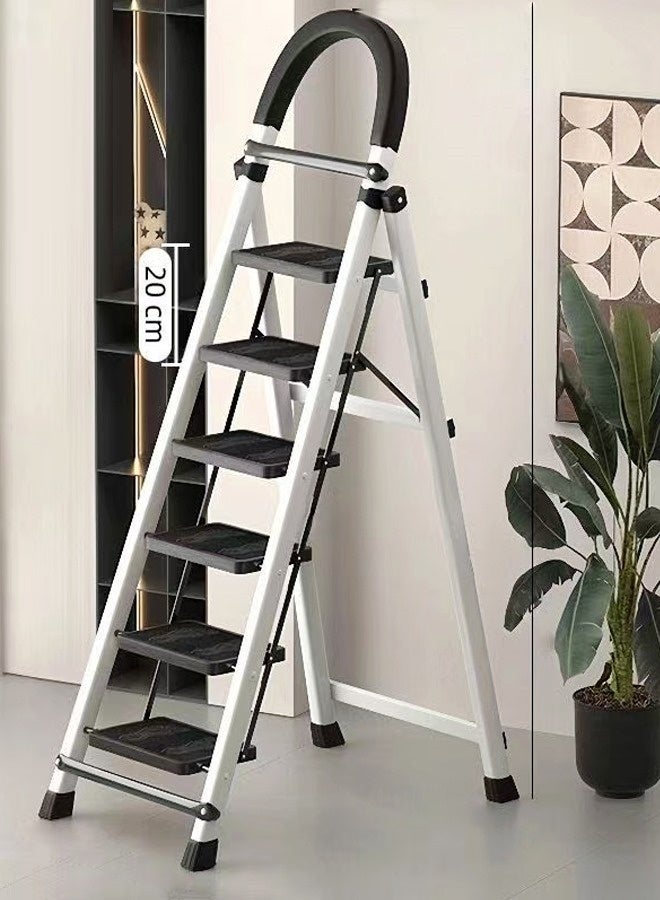 فاشون هوم سلم قابل للطي متعدد الوظائف من 6 خطوات مع مشبك مضاد للترهل للاستخدام الداخلي ورف تخزين مناسب للمطبخ والمنزل وغرفة المعيشة 44 × 105 × 160 سم - Image 3