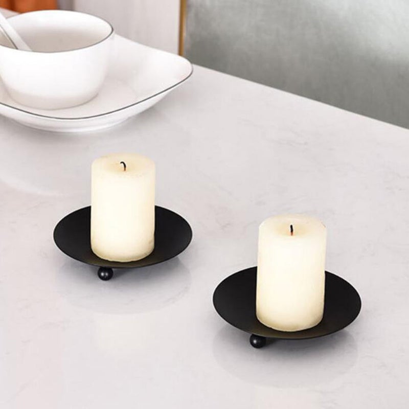 Iron Art Candle Holder Desktop Candle Plate Wedding Candleholder Adornment Tabletop Decor - Image 1
