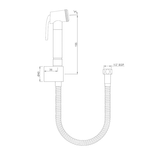 JAQUAR Allied Series Health Faucet/Toilet Gun (Chrome) | 1 m Stainless Steel Pipe, ABS Body | Toilet Spray Gun/Health Faucet Set with Pipe/Hose and Wall Hook | ALD-CHR-577 - Image 3