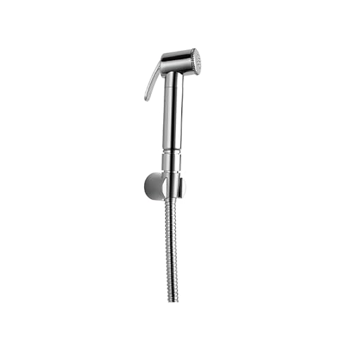 JAQUAR Allied Series Health Faucet/Toilet Gun (Chrome) | 1 m Stainless Steel Pipe, ABS Body | Toilet Spray Gun/Health Faucet Set with Pipe/Hose and Wall Hook | ALD-CHR-577 - Image 1