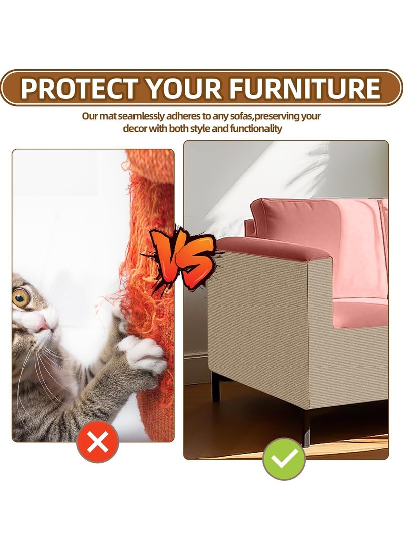 Neox Cat Scratching Climbing Carpet Mat, Cat Scratcher Adhesive Trimmable Cat Post Covered Pad Replacement for DIY Cat Tree Shelf Couch Corner Wall Cat Scratcher Furniture Protector Cat Accessories - Image 2