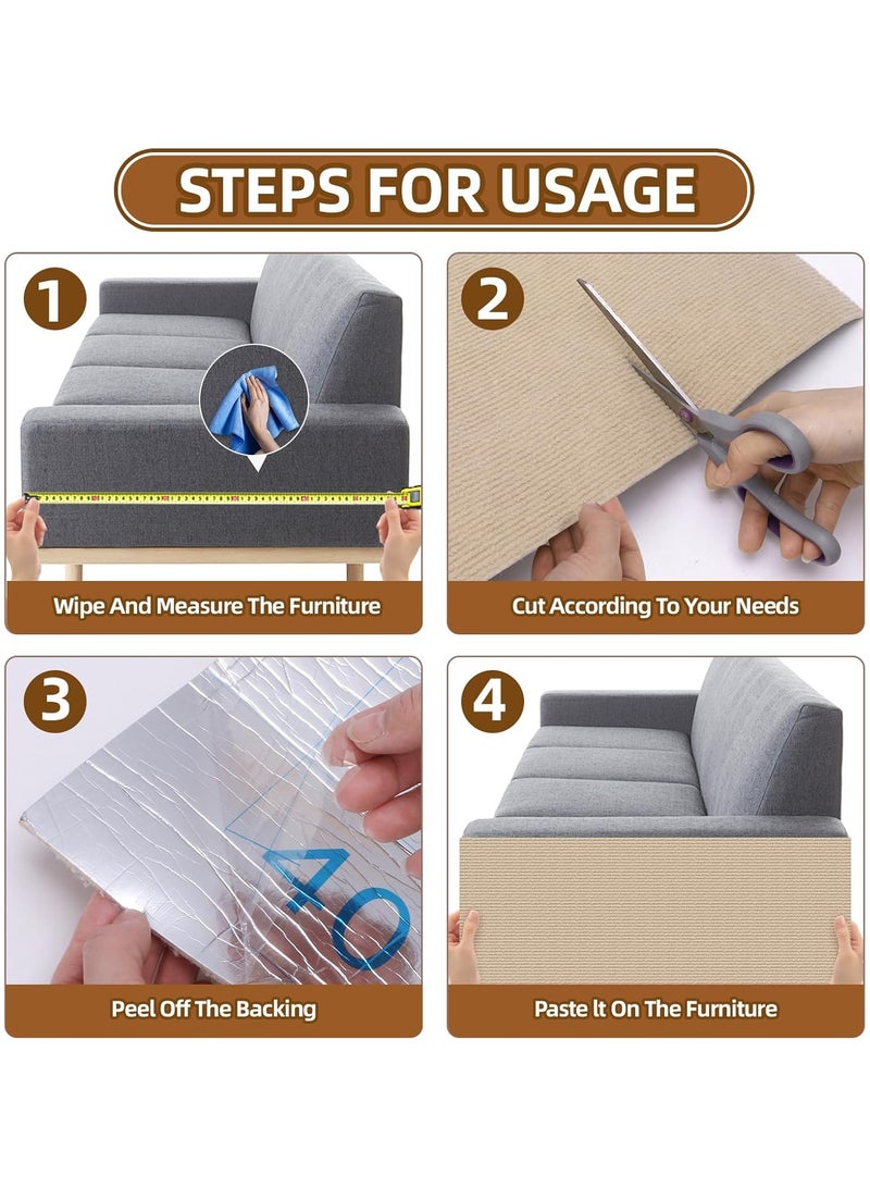 Neox Cat Scratching Climbing Carpet Mat, Cat Scratcher Adhesive Trimmable Cat Post Covered Pad Replacement for DIY Cat Tree Shelf Couch Corner Wall Cat Scratcher Furniture Protector Cat Accessories - Image 4