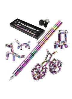 NOVOLAN NOVOLAN Magnetic Fidget Pen, Multifunctional Retractable Ballpoint Pen with 13 Magnetic Rings, 3 Pen Refills, 12 Steel Balls, 2 Stylus Tips, Creative Magnetic Toy Pen for Stress Relief  - Image 1