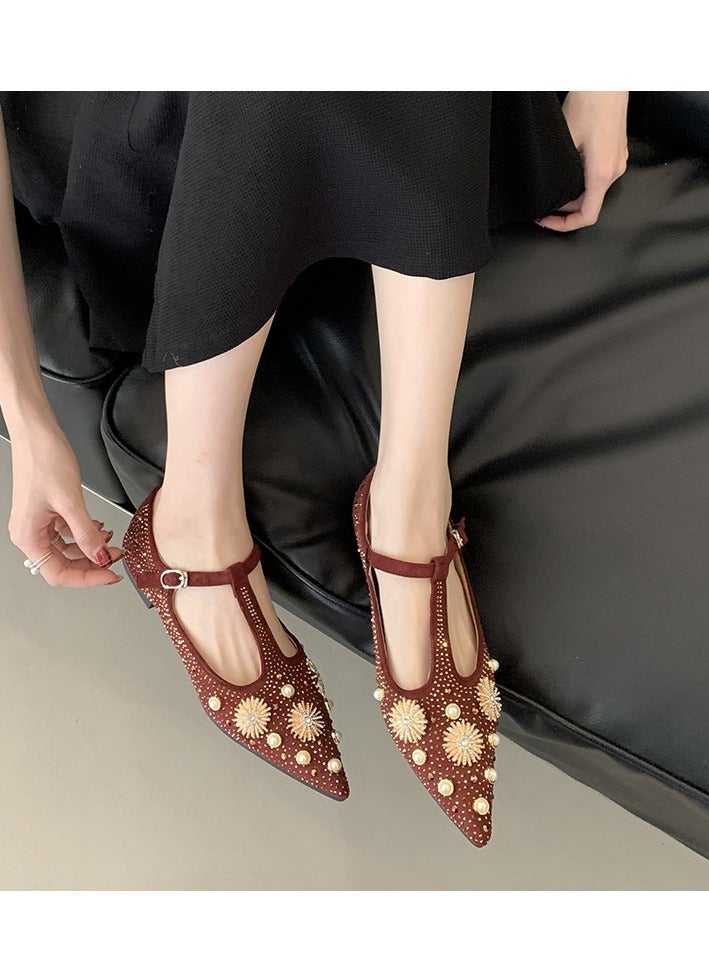 French Style Niche Fdiamond Soft Sole Flat Sole Single Shoe  - Image 5