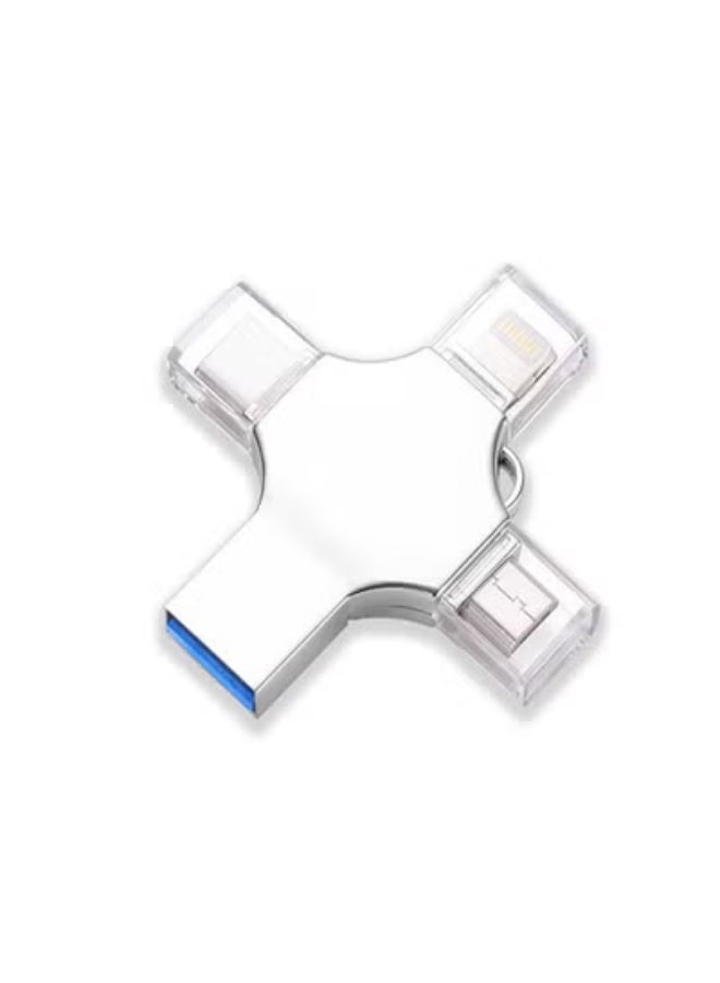 محرك أقراص فلاش USB متعدد الوظائف 4 في 1 بسعة 128 جيجابايت مع منفذ Micro USB Type-C للهواتف الذكية التي تعمل بنظام Android وiPhone وPad وMacBook وأجهزة الكمبيوتر المحمولة - Image 1