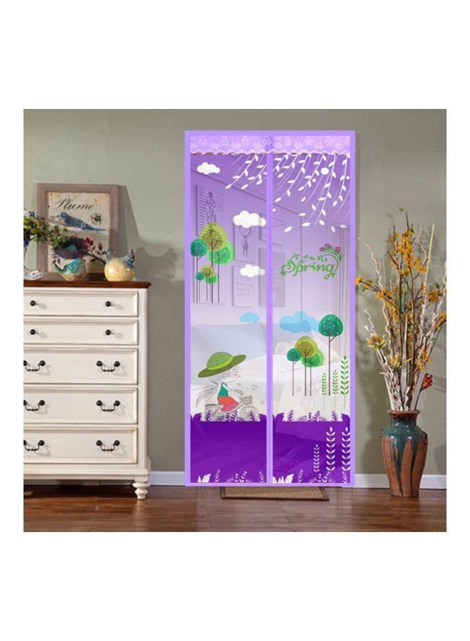 NIBEMINENT Printed Anti Mosquito Door Curtain Purple/Green/White 100x210centimeter - Image 2