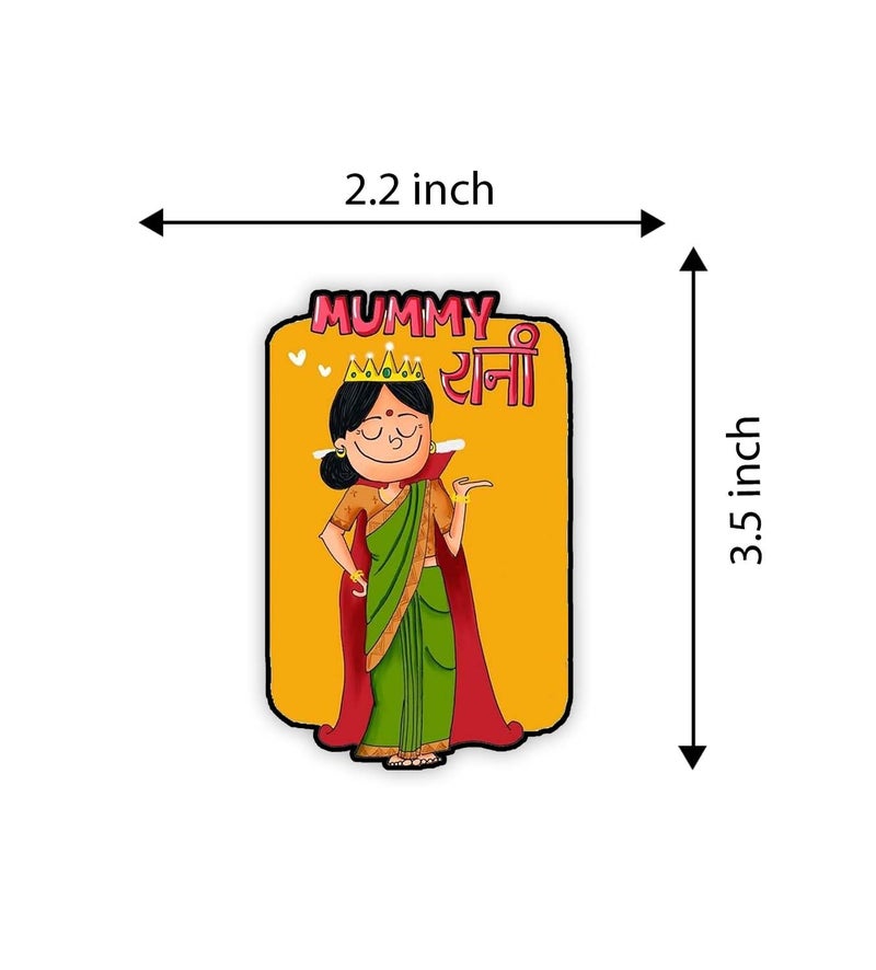 GIFTMEBAZAR Gift Me Bazar Mummy Rani Fridge Magnet | Best Gift for Mom | Kitchen Decoration Items | Magnets for Fridge | Refrigerator Door Decor - Image 4