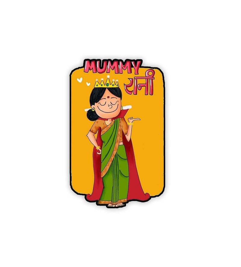 GIFTMEBAZAR Gift Me Bazar Mummy Rani Fridge Magnet | Best Gift for Mom | Kitchen Decoration Items | Magnets for Fridge | Refrigerator Door Decor - Image 1