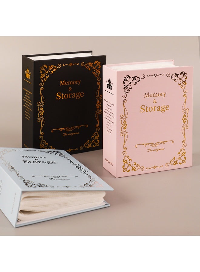 Hanayo Photo Albums 6 Inch Interstitial Album 100 Pictures Pockets Photo Album Picture Case Storage Album Photo Collection Family Photos Book (Pink) - Image 3