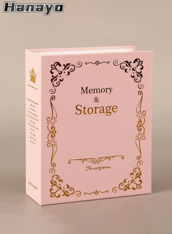Hanayo Photo Albums 6 Inch Interstitial Album 100 Pictures Pockets Photo Album Picture Case Storage Album Photo Collection Family Photos Book (Pink) - Image 1