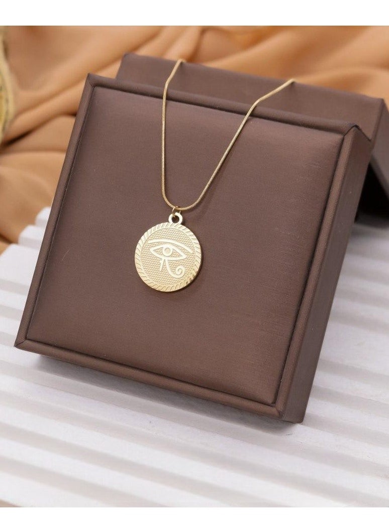 MANIKAN Women's Necklace Pharaoh Manikan in Golden Color Stainless Steel Inspired by Ancient Egypt 