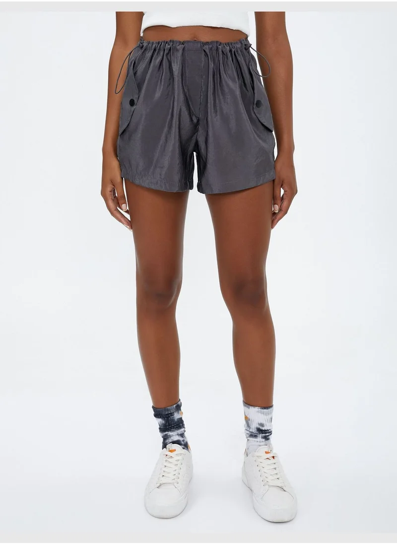 كوتون Parachute Mini Shorts Drawstring Flap Pockets