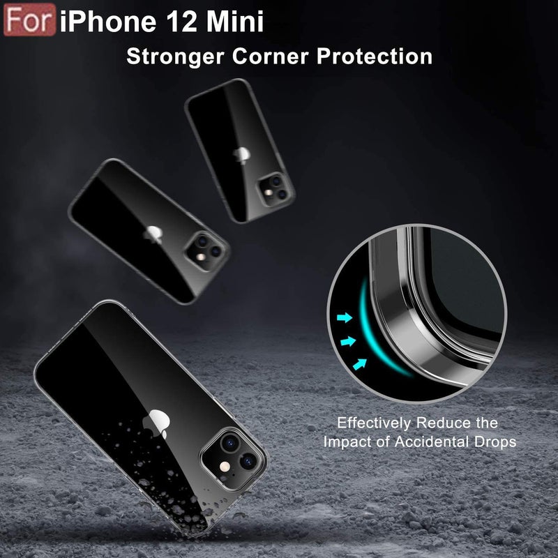 Cedo iPhone 12 Mini Clear Case | Soft Flexible Slim-Fit | Full Body 360 Protection Shock Proof TPU Back Cover (Transparent) - Image 5