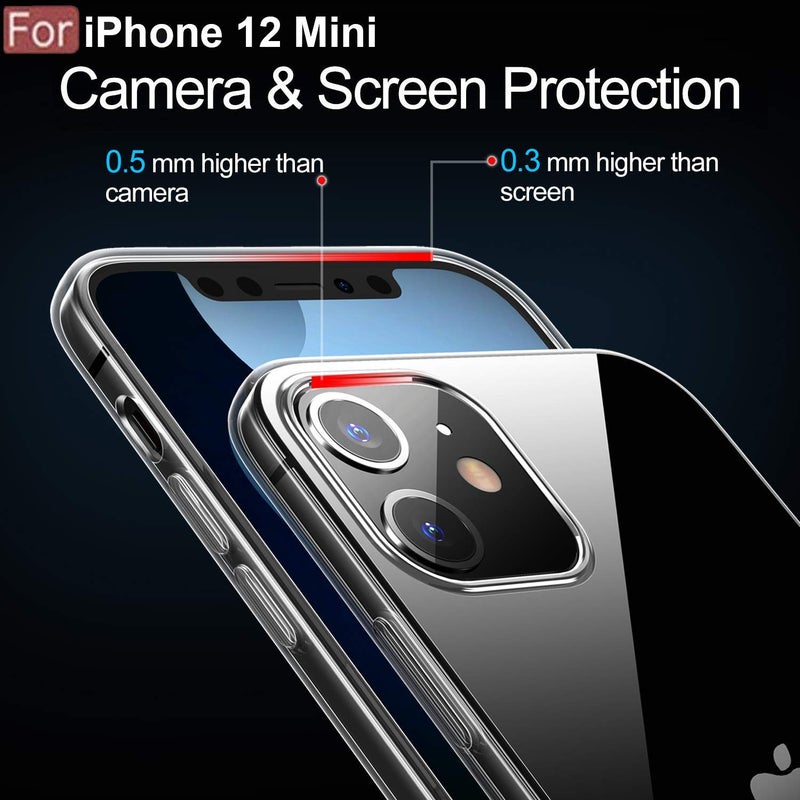 Cedo iPhone 12 Mini Clear Case | Soft Flexible Slim-Fit | Full Body 360 Protection Shock Proof TPU Back Cover (Transparent) - Image 4
