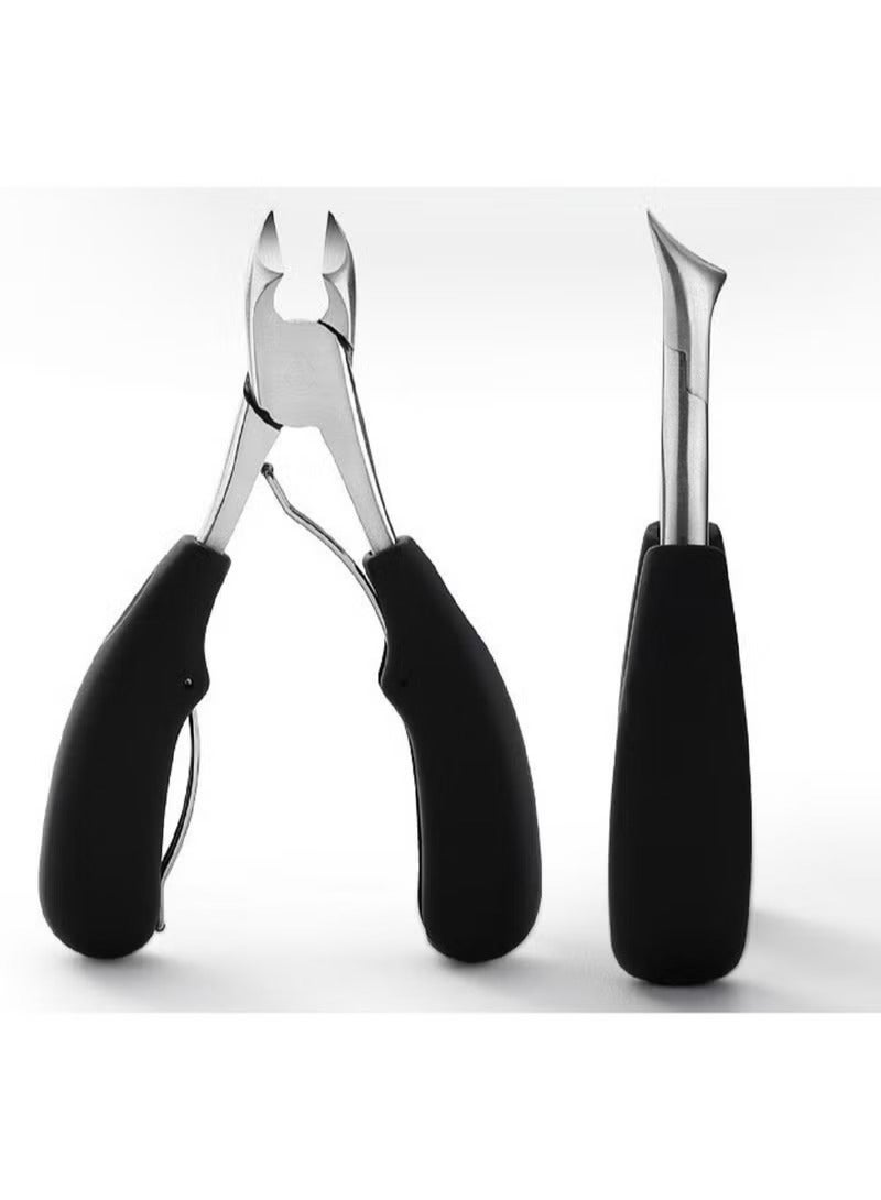 Stainless Steel Toenail Clippers - Nail Clipper, Professional Nail Cutter for Thick or Ingrown Toenails, Super Sharp Curved Blade Grooming Tool with ABS Handle, Toenail Scissors For Senior - Image 2