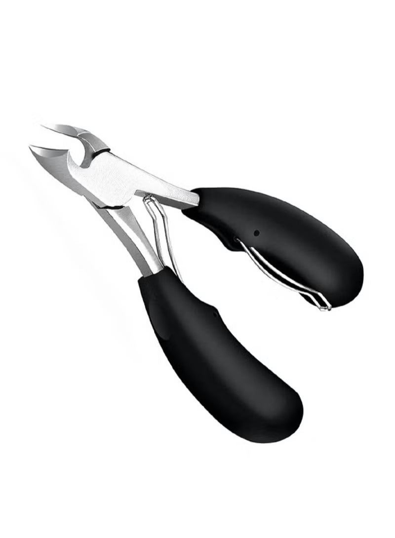 Stainless Steel Toenail Clippers - Nail Clipper, Professional Nail Cutter for Thick or Ingrown Toenails, Super Sharp Curved Blade Grooming Tool with ABS Handle, Toenail Scissors For Senior - Image 4