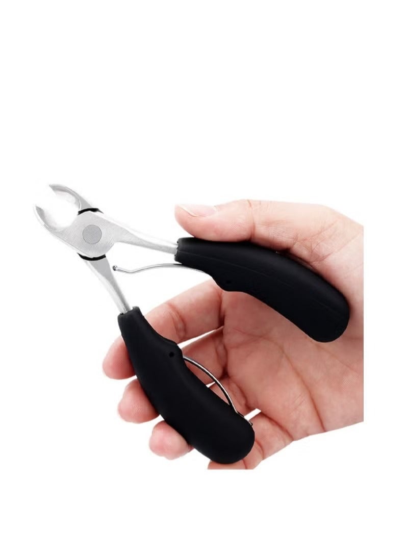 Stainless Steel Toenail Clippers - Nail Clipper, Professional Nail Cutter for Thick or Ingrown Toenails, Super Sharp Curved Blade Grooming Tool with ABS Handle, Toenail Scissors For Senior - Image 3