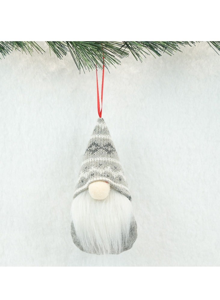 xozgdovg Short legged snowman doll ornaments gift hanging with white and white diamond stripes