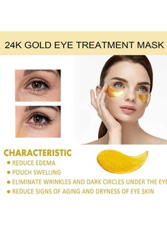 EELHOE 24K Gold Eye Treatment Mask 60pcs, Has The Effect Of Reducing Edema, Eliminating Wrinkles and Dark Circles Under The Eyes, and Reducing Eye Skin Aging, Suitable for All Skin Types  - Image 5