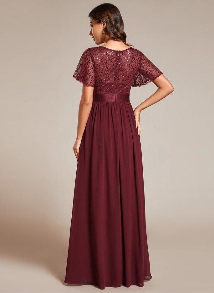 GEXUAN Sequin - top Chiffon Maxi Dress - Image 4
