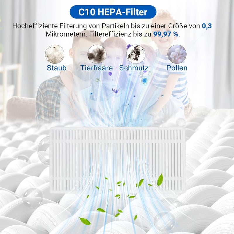 Bpbdzz 32 Piece Accessory Kit for Eufy C10 Robot Vacuum Cleaners - Includes 2 Main Brushes, 4 HEPA Filters, 6 Mop Heads, 6 Side Brushes, 6 Dust Bags, 6 Fragrance Tablets, 1 Cleaning Brush - Image 4