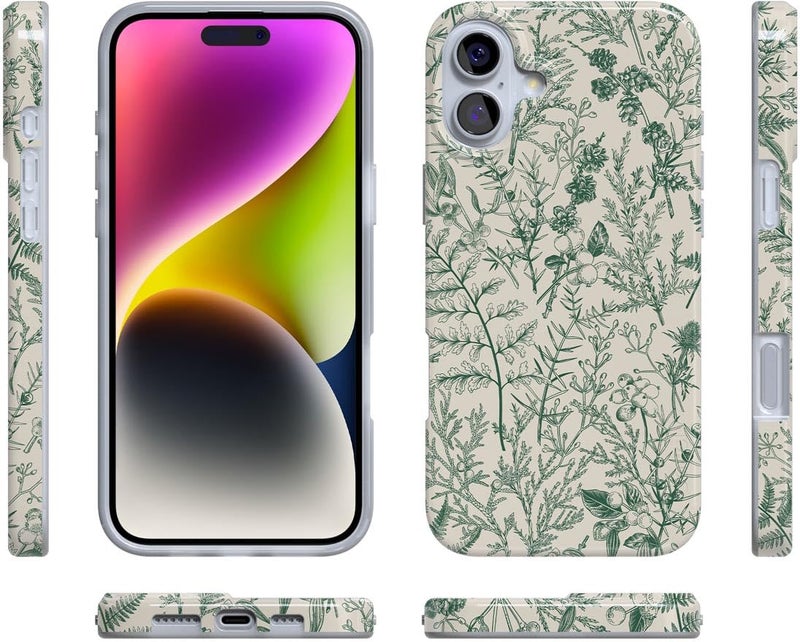 Casely iPhone 16 Case | Sage Garden | Green Floral | Compatible with MagSafe | Classic Ultra Slim Design - Image 5