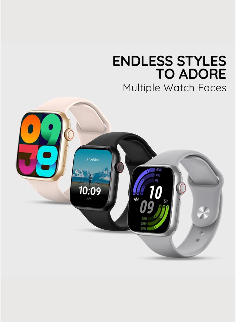 ويزمي ساعة ذكية WS X17 مع سماعة أذن للرجال والنساء، 5 أشرطة، شاشة عالية الدقة، مكالمات بلوتوث، ساعات لياقة بدنية مقاومة للماء متوافقة مع نظامي Android وiOS | أسود - Image 2