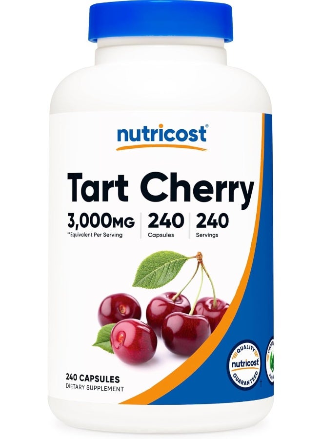 Nutricost Tart Cherry Extract 3000Mg, 240 Vegetarian Capsules Gluten Free, Nongmo - Image 1