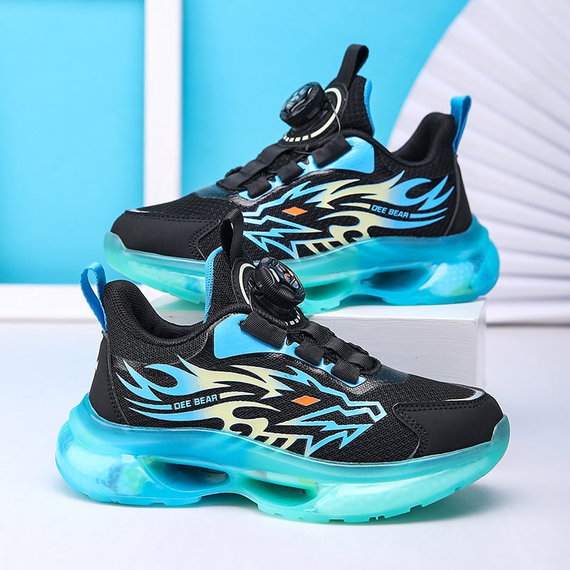 Boys' Shoes Are Breathable Mesh, Waterproof Leather, Non-Slip, Boys' Running Shoes, Kidsren'S Casual Trendy Sports Shoes, Lightweight - Image 3