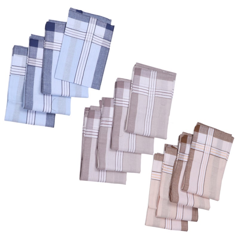Men Handkerchiefs Set: 100% Premium Cotton, Sweat Absorbent & Wicking - Lightweight Portable Multifunctional Handkerchiefs for Daily Use, Outdoor Activities and Elderly Men - Image 2