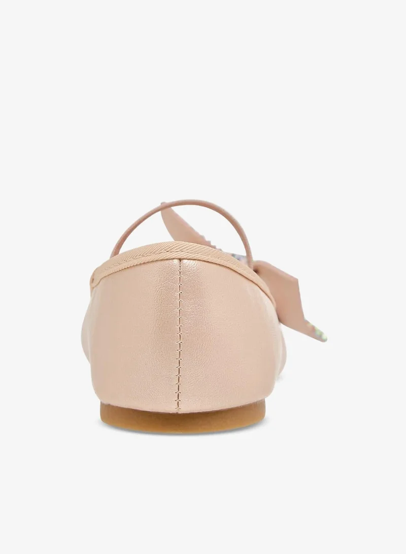 Flora Bella By Shoexpress PINK Flora Bella Bow Embellished Ballerina Shoes With Elasticated Strap for Women | Best Price UAE