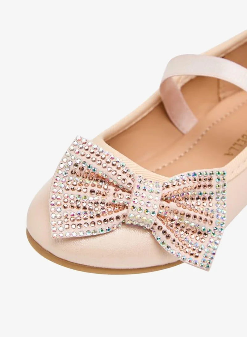 Flora Bella By Shoexpress PINK Flora Bella Bow Embellished Ballerina Shoes With Elasticated Strap for Women | Best Price UAE