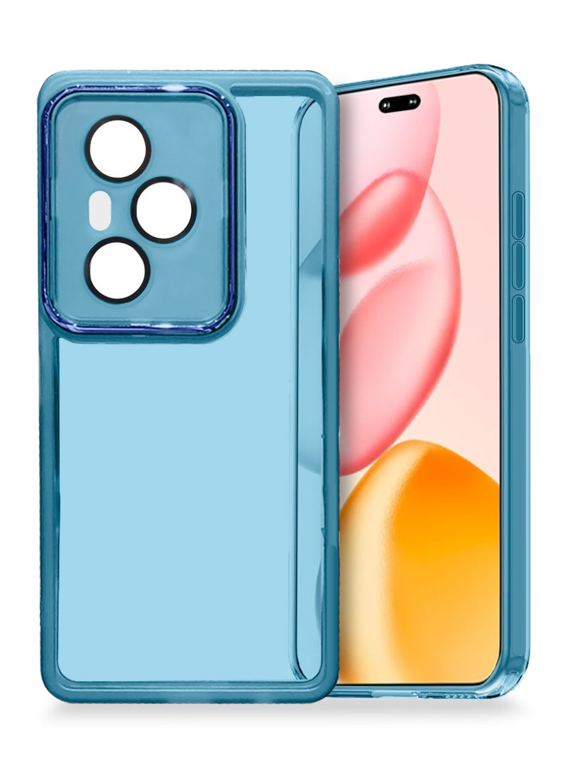 دبليو تيك غلاف هاتف رقيق للغاية بحواف كهربائية للكاميرا لحماية عدسة الكاميرا من TPU الشفاف الناعم Honor 400 Pro 5G 2025 - أزرق - Image 1