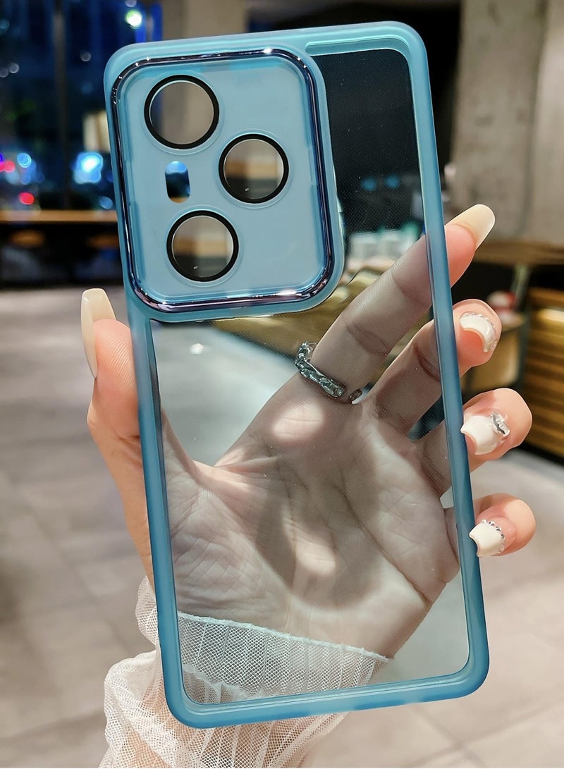 دبليو تيك غلاف هاتف رقيق للغاية بحواف كهربائية للكاميرا لحماية عدسة الكاميرا من TPU الشفاف الناعم Honor 400 Pro 5G 2025 - أزرق - Image 2