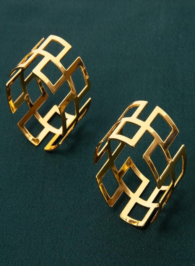 ANPHSIN Napkin Rings- Gold Napkin Holder, Round Metal Napkin Buckle for Holiday Party Dinner Wedding Dining Table Decoration (Set of 8) - Image 5