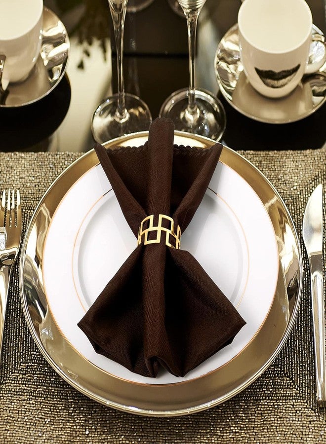 ANPHSIN Napkin Rings- Gold Napkin Holder, Round Metal Napkin Buckle for Holiday Party Dinner Wedding Dining Table Decoration (Set of 8) - Image 2