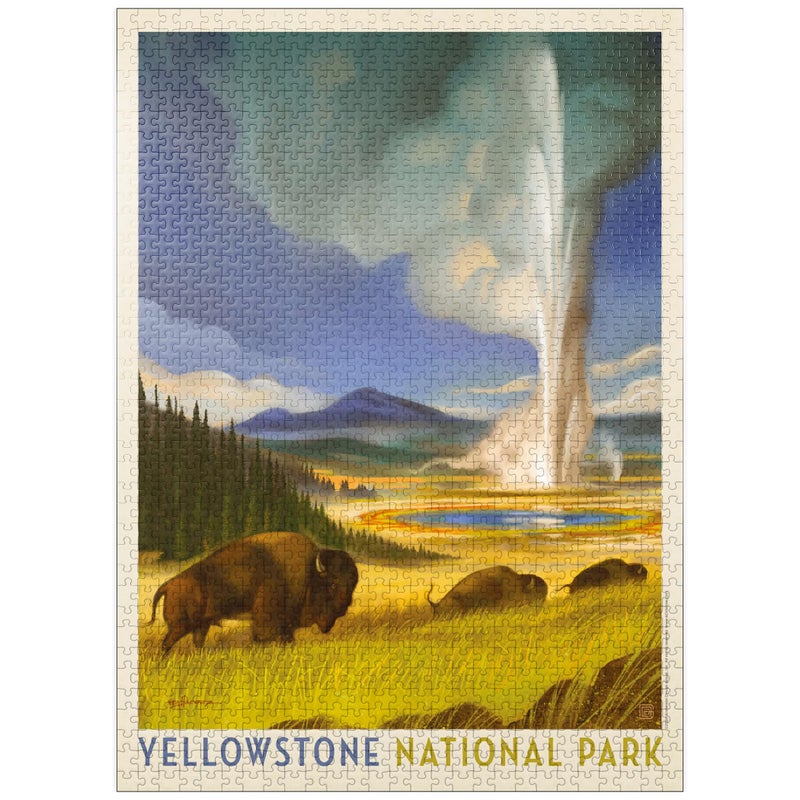 MyPuzzle.com MyPuzzle Yellowstone National Park Wonderland Vintage Poster Premium 1000 Piece Jigsaw Puzzle for Adults - Image 3