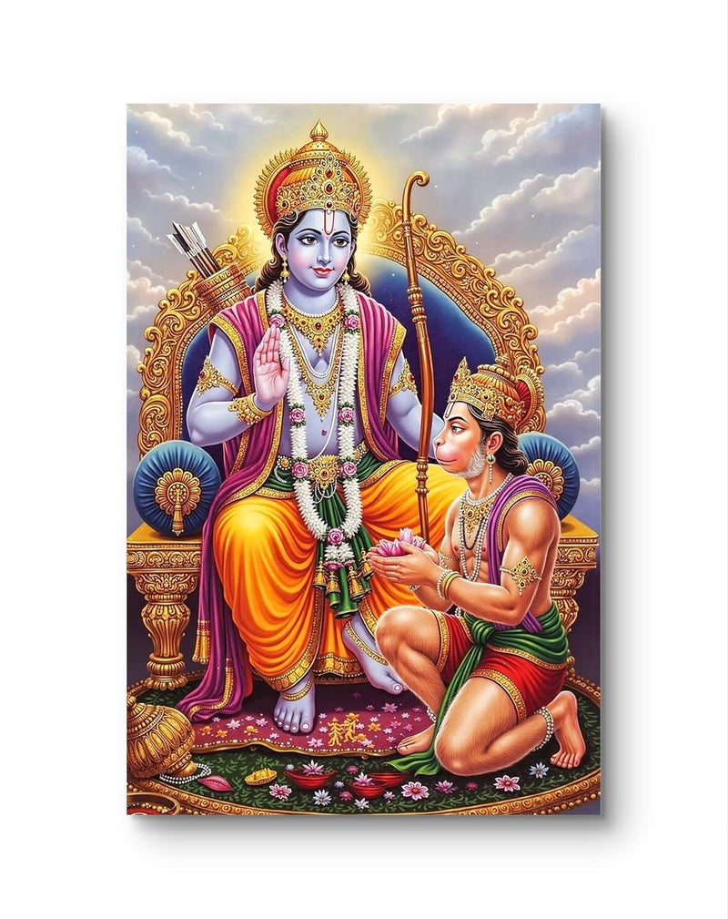 CLITHS 8x12 Inch Ram Hanuman Idol Wall Art for Home & Office Decor, Easy to Hang Hindu Spiritual Wall Decor, Living Room Religious Poster, Tabletop Display, Lightweight Metal Gift - Image 4