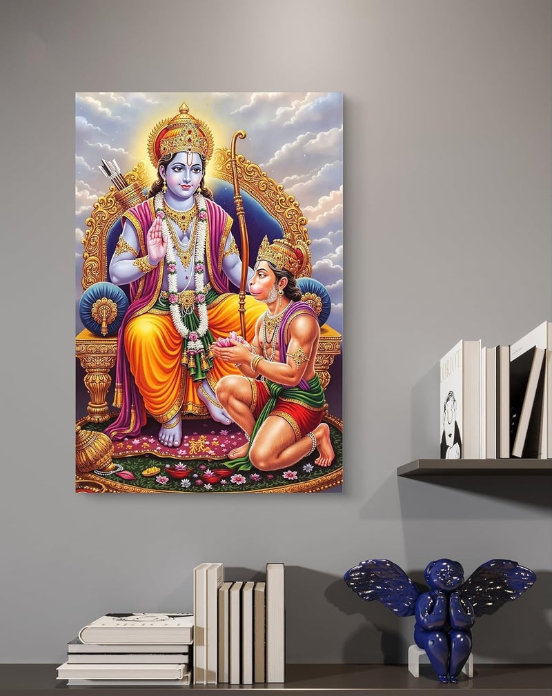 CLITHS 8x12 Inch Ram Hanuman Idol Wall Art for Home & Office Decor, Easy to Hang Hindu Spiritual Wall Decor, Living Room Religious Poster, Tabletop Display, Lightweight Metal Gift - Image 5