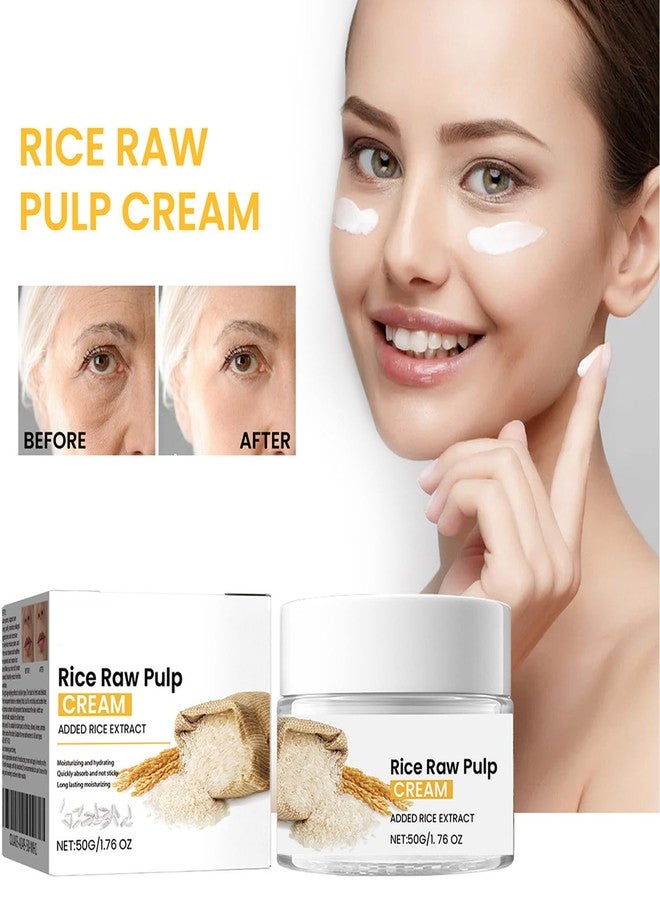 Grospe Rice Cream for Face,Rice Raw Pulp Face Cream for Moisturizing Skin,Shrink Pores,Anti Aging Smoth Fine Line,Restore Skin Elasticity - Image 3