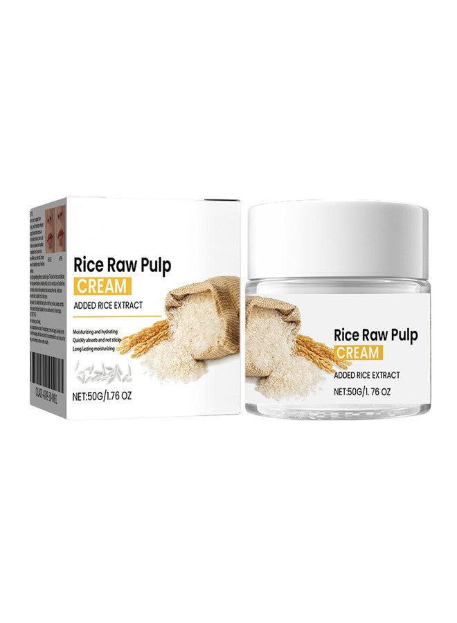 Grospe Rice Cream for Face,Rice Raw Pulp Face Cream for Moisturizing Skin,Shrink Pores,Anti Aging Smoth Fine Line,Restore Skin Elasticity - Image 1