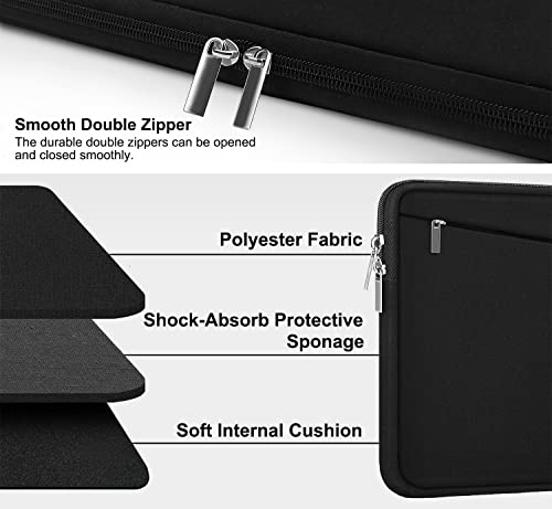 AREYLO 15.6 inch Laptop Sleeve, Durable Computer Carrying Bag Protective Case Briefcase Handbag with Front Pocket, Slim Cover for 15-16 Inch HP, Dell, Lenovo, Asus, Notebook, Black - Image 2
