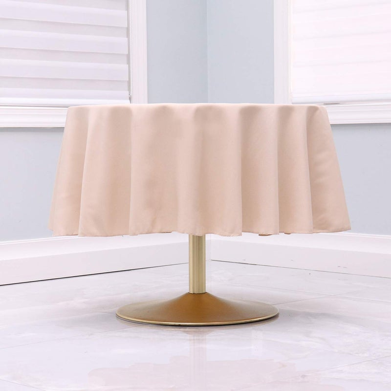 Kadut Beige Tablecloth 70 Inch Round Tablecloths for Circular Table Cover in Beige Washable Polyester Great for Buffet Table Parties Holiday Dinner More